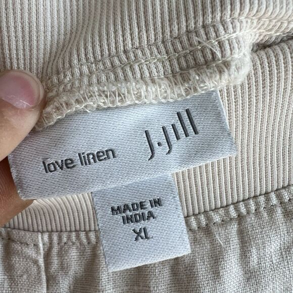 J. Jill Love Linen Off White Wide Leg Pants Women’s XL 100% linen Pull On - Picture 2 of 5